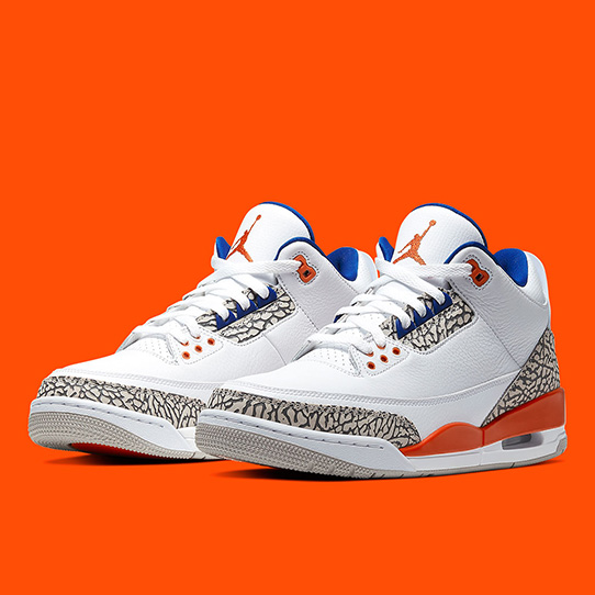 orange and white jordan 3