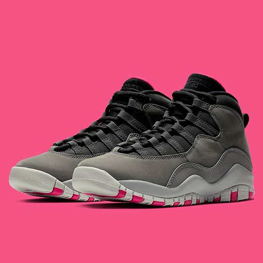 grey and pink jordan 10