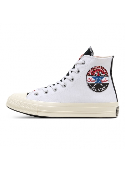 Converse Chuck 70 Hi Logo Play White University Red